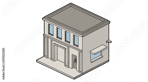 Isometric Commercial Warehouse and Distribution Center Vector Illustration
