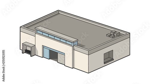 Isometric Classic Bank Building or Government Institution Vector Illustration
