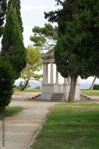 Classicist gloriette by Vicko Andrić in Sustipan park, Split, Croatia 