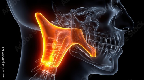 3D render of human skull showing maxillary sinus and surrounding structures, highlighting chronic sinus infection