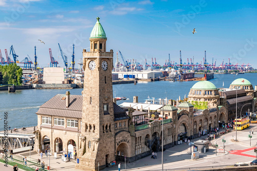 The Port of Hamburg with the Landungsbrücken - 24659