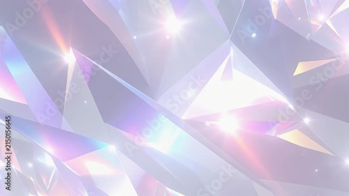 きらめく光と透明なクリスタルの幻想的な抽象背景　