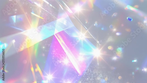 きらめく光と透明なクリスタルの幻想的な抽象背景　