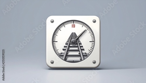 Vintage Railway Clock with Industrial Design Elements.