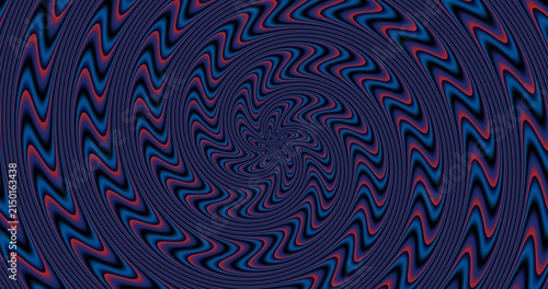 Foto Hypnotic spiral pattern with optical illusion abstract fluid motion and psychede