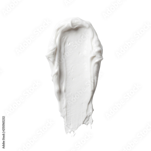 White Cosmetic Cream Swatch Isolated on Black Background