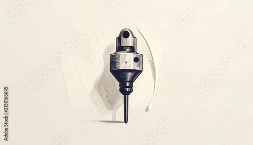 Industrial drill bit isolated on white background.