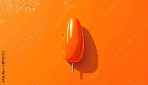 Close up of a single orange chili pepper on bright background.