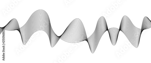 Fotografie Minimalist Abstract White Gradient Wavy Line Background Vector for Modern Web De