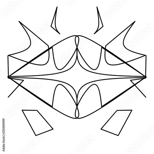 The image appears to resemble an abstract symmetrical pattern or a tribal-style graphic design.