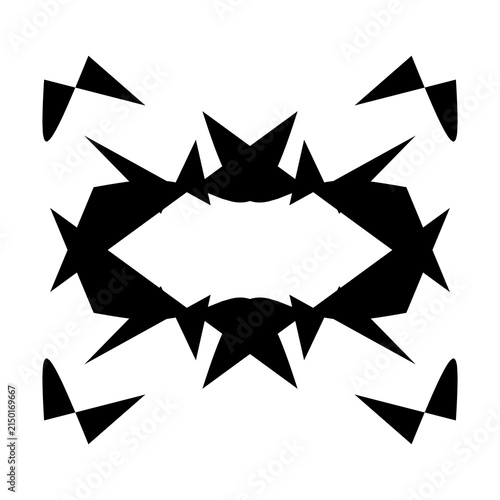 The image appears to resemble an abstract symmetrical pattern or a tribal-style graphic design.