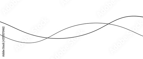 Obraz na plátně Modern Minimalist Abstract Wavy Lines with Elegant Black Flowing Curves for Crea