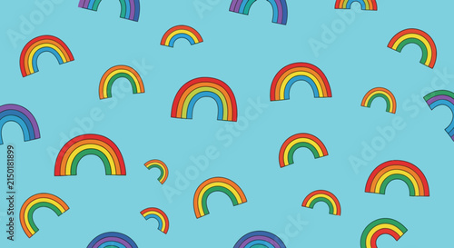 Colorful rainbow seamless pattern for optimistic designs