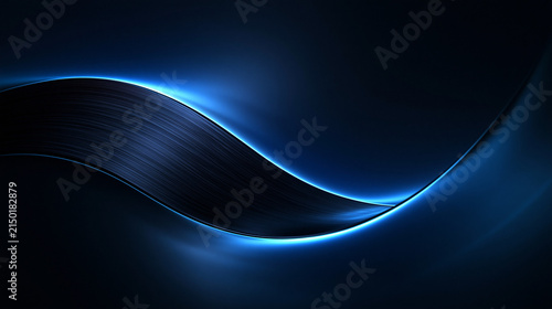 Abstract Futuristic Blue Metallic Wave Background