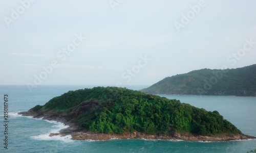 Sticker The view of the sea and Koh Kaew Noi island from Laem Phromthep