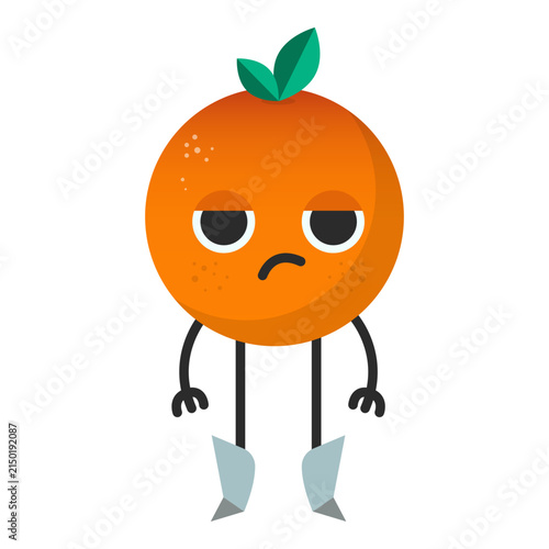 Funny Orange Cartoon Cowboy Mascot Illustration