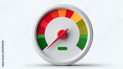 colorful performance gauge meter showing risk indicator scale for business concept