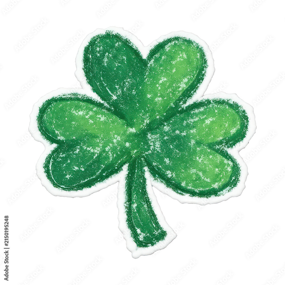 Fototapeta premium PNG Green clover sketch illustration.