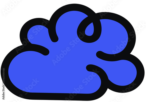 lined shaped cloud svg icon