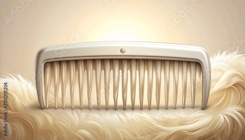 Luxury Car Grille Resting on White Fur Rug.