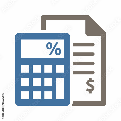 Financial Calculator and Tax Document Icon