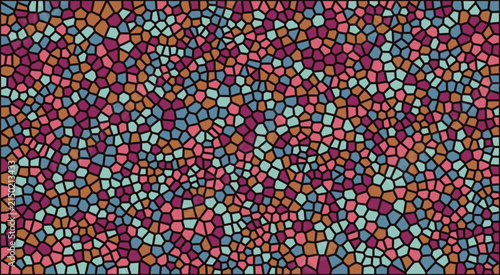 Abstract mosaic pattern with earthy tones and dark geometric borders stained glass abstract geometric