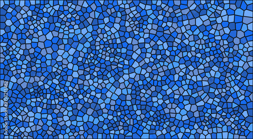 Cool blue toned mosaic pattern with geometric tiled texture stained glass abstract geometric background