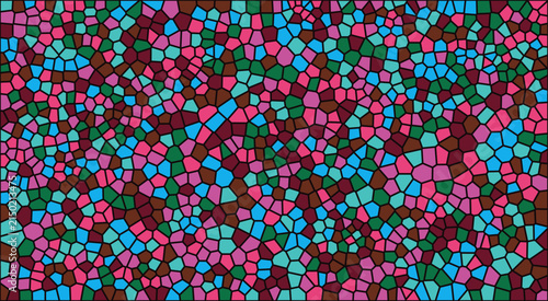 Abstract stained glass geometric mosaic pattern with multicolor shapes geometric abstract colorful