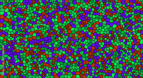 Green and purple mosaic stained glass geometric texture with geometric abstract background wallpaper