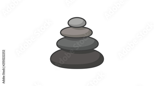 Photography Vertical stack of balanced dark grey zen stones.