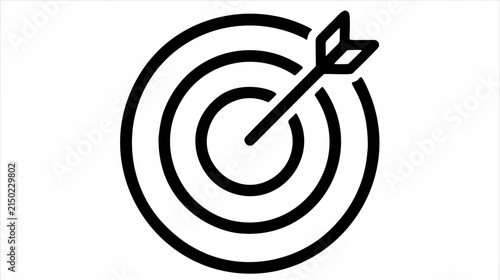 Target with dart arrow icon representing business goal achievement accuracy success bullseye strategy vector illustration