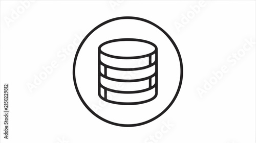 Minimalist Vector Icon Representing a Stack of Currency Coins for Financial Data Visualization and Digital Banking Interface Design Applications