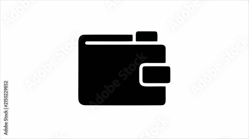 Minimalist black wallet icon representing finance payment and digital money transaction symbol