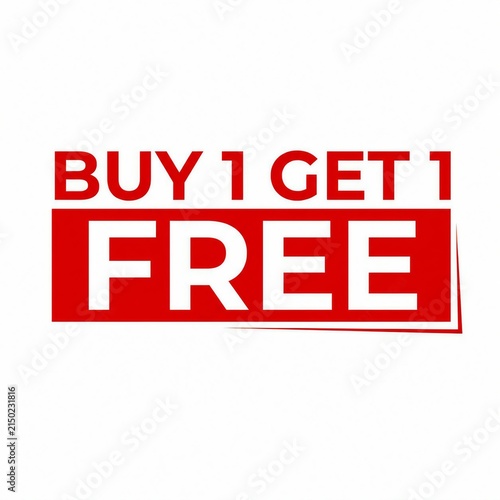 Buy one get one free red vintage sale banner text design