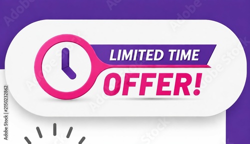 Limited time offer badge with clock icon and banner style design