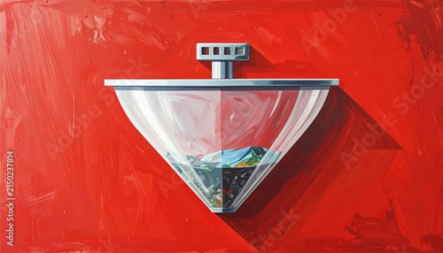 Red Wall Mounted Emergency Fire Alarm Box.