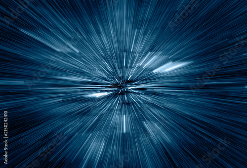 Abstract flight in space hyper jump illustration 