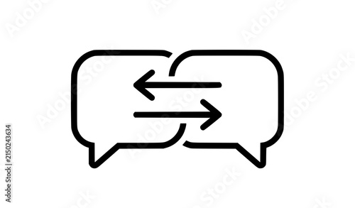 Two Way Communication Chat Arrows App Icon Outline Vector
