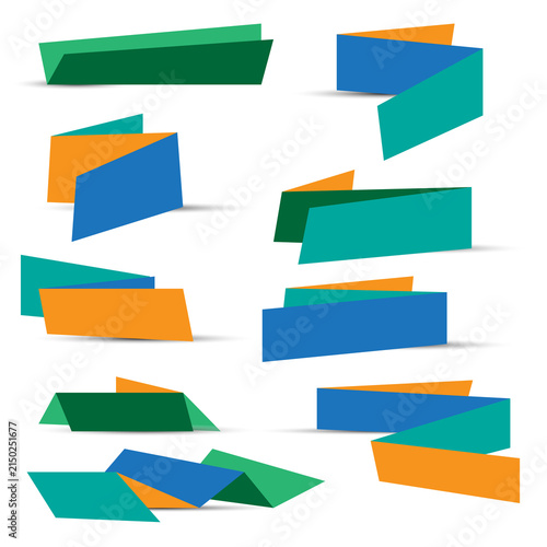 A set of various origami paper designs