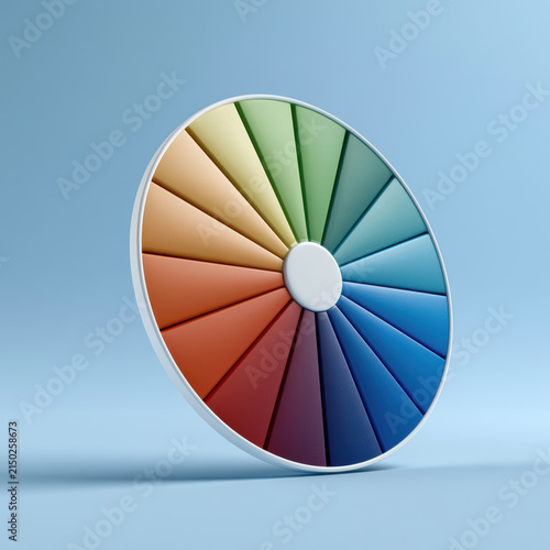 Color wheel spectrum gradient circular blue green orange red minimal modern isolated creative design concept light