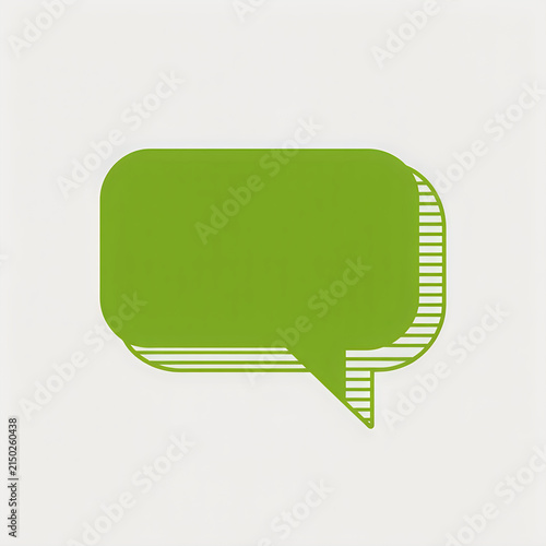 Green speech bubble icon with striped side effect