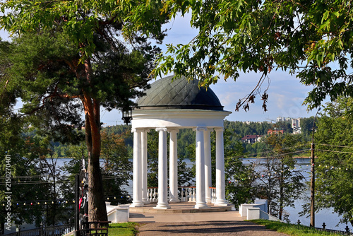A. N. Ostrovsky's gazebo at the end of the city boulevard leading to the Volga.