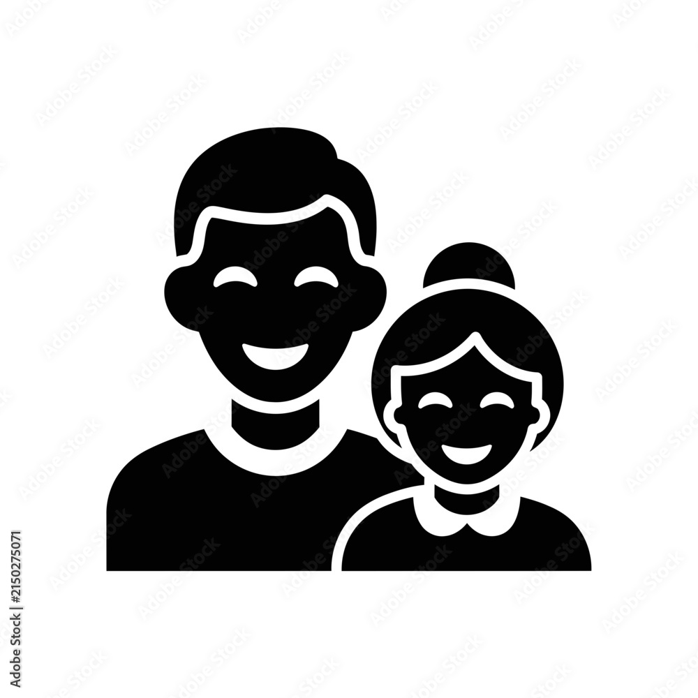 Fototapeta premium Family couple grandparents icon glyph