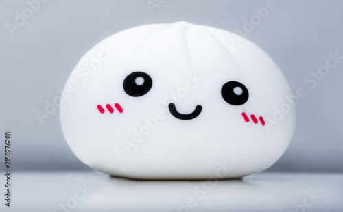 White Dumpling Toy isolated on white background, cute collectible sensory toy and viral toy trend
