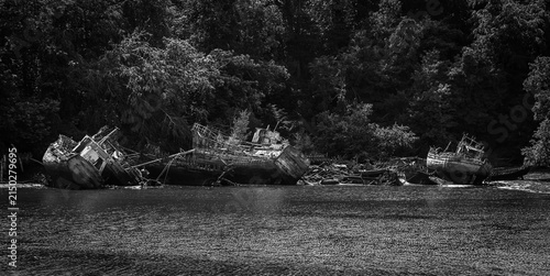 Cimetiere a bateau in the marina of Douarnenez