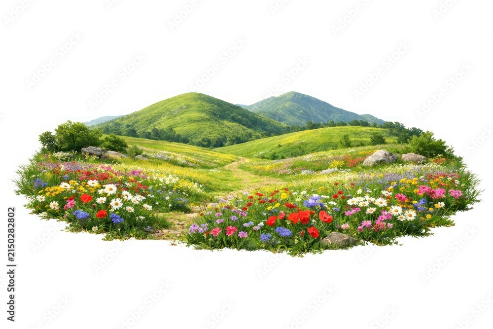 Obraz premium Vibrant meadow with colorful flowers.