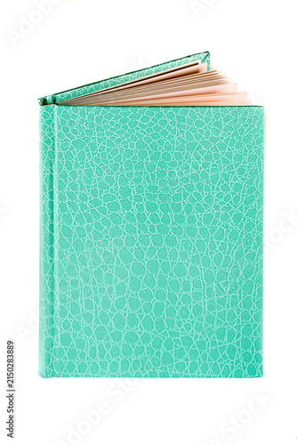 close up of a blank velour fluffy notebook on white background with clipping path