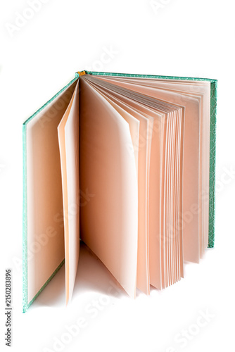 close up of a blank velour fluffy notebook on white background with clipping path