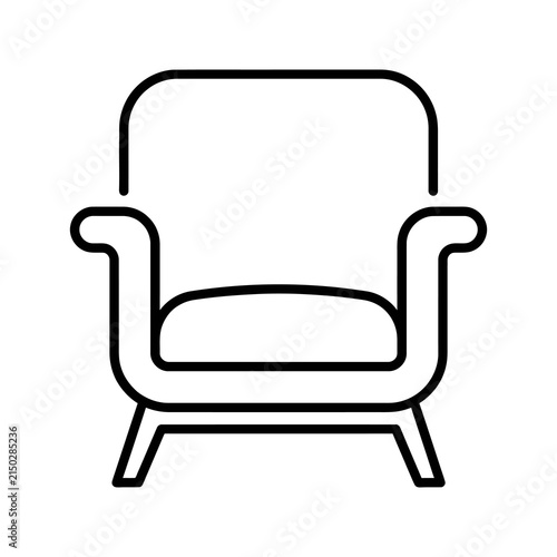 Comfortable armchair outline icon for interior design and furniture stores.