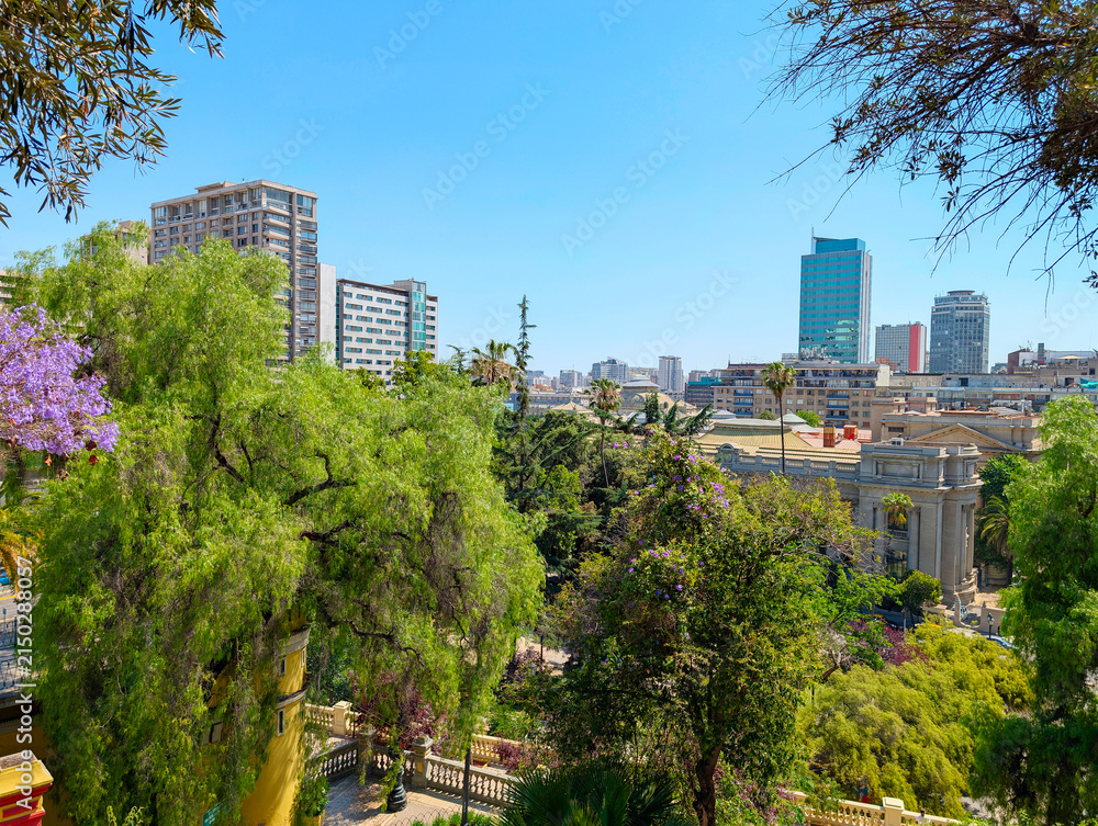 Fototapeta premium Cityscape residential buildings Santiago Chile